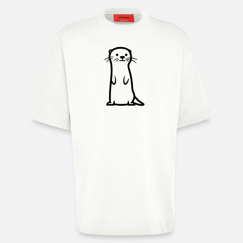 loutre - T-shirt bio épais oversize fabriqué en UE - OFF WHITE