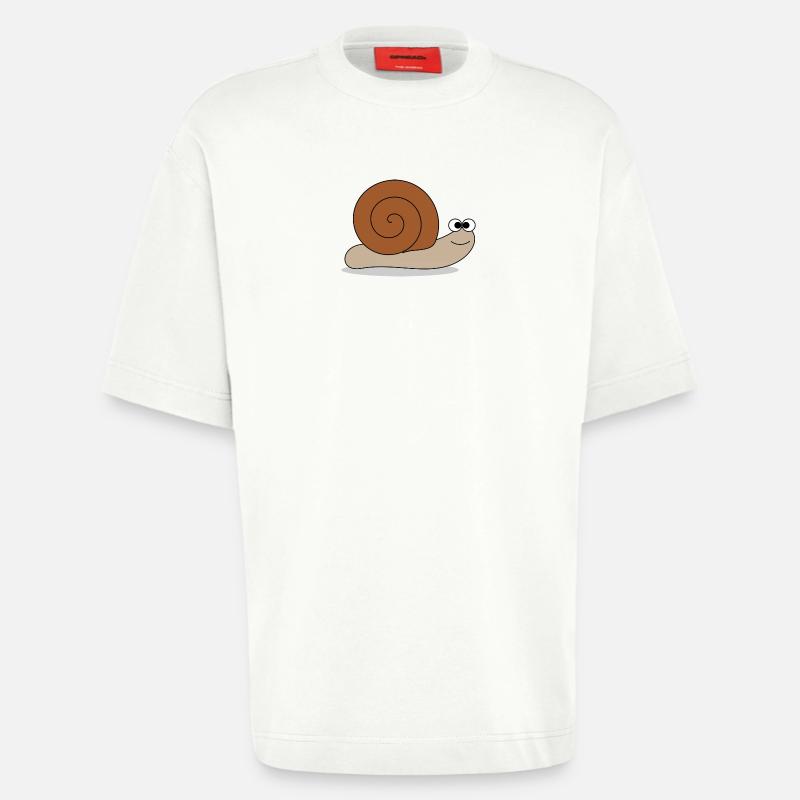 Brown snail - Heavyweight T-Shirt - made by SPREAD  - OFF WHITE