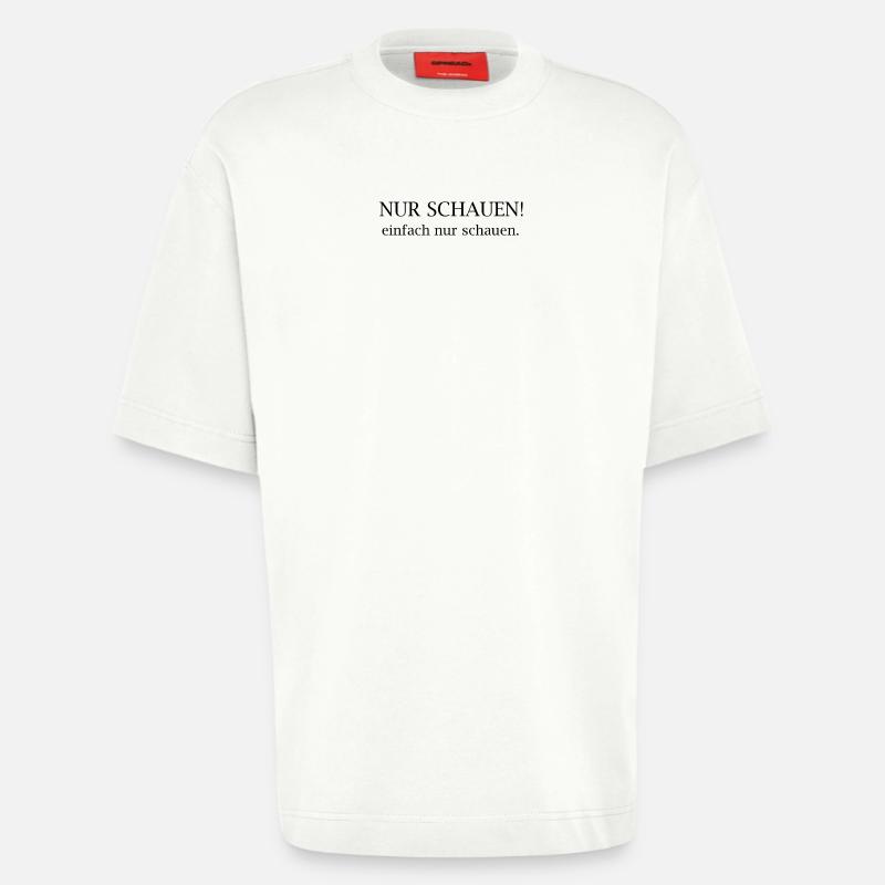 Regarde juste ! Déclaration typographique - T-shirt bio épais oversize fabriqué en UE - OFF WHITE