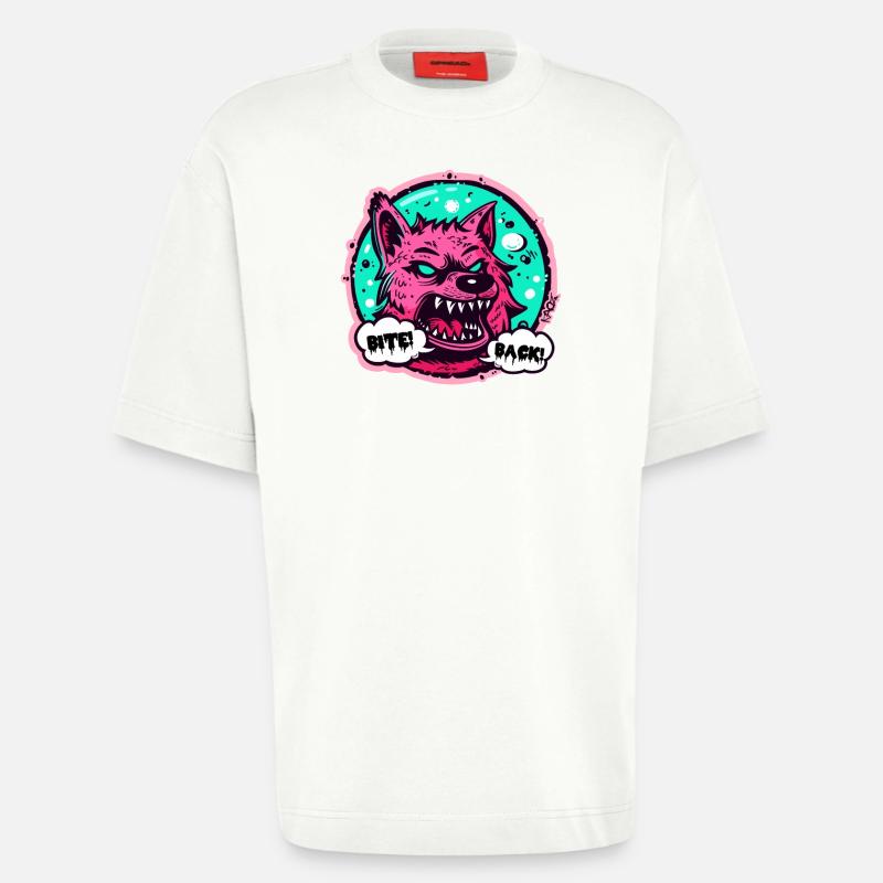 Werewolf Wolf: Bite back! - Heavyweight T-Shirt - made by SPREAD  - OFF WHITE