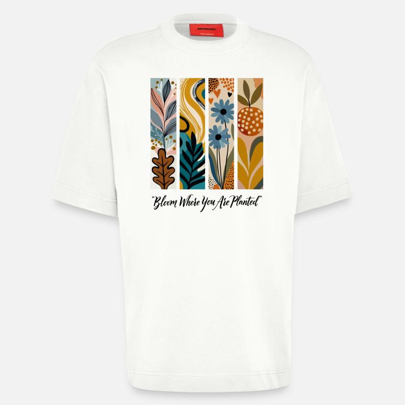 Blühende Botanische Panel-Collage - Heavyweight T-Shirt - made by SPREAD  - OFF WHITE