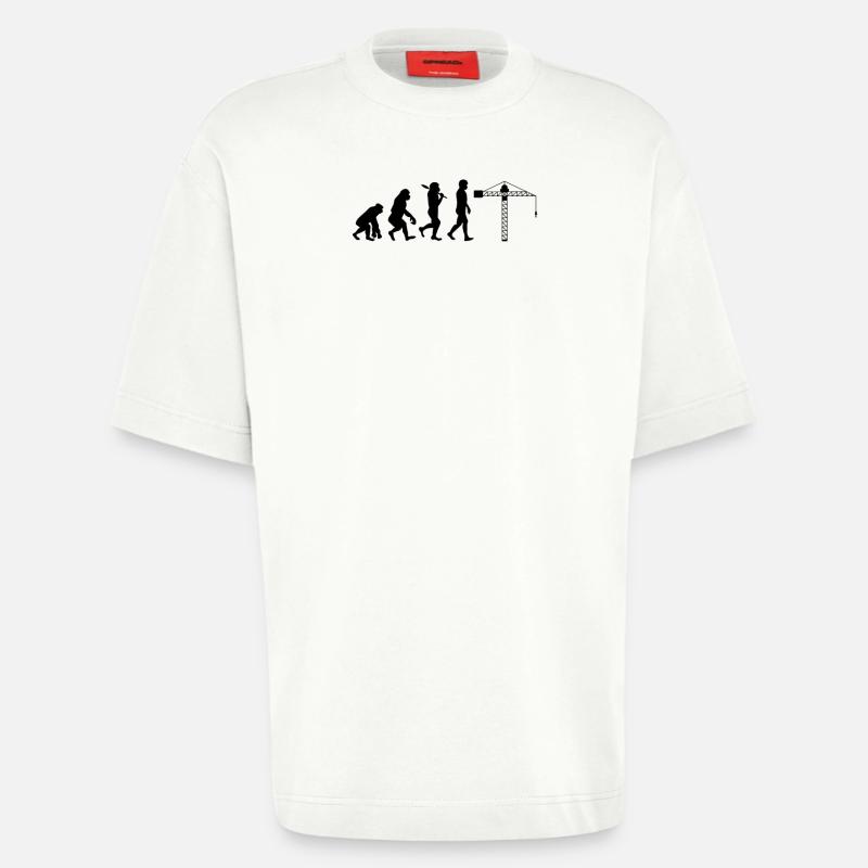 Kranführer Evolution schwarz - Heavyweight T-Shirt - made by SPREAD  - OFF WHITE