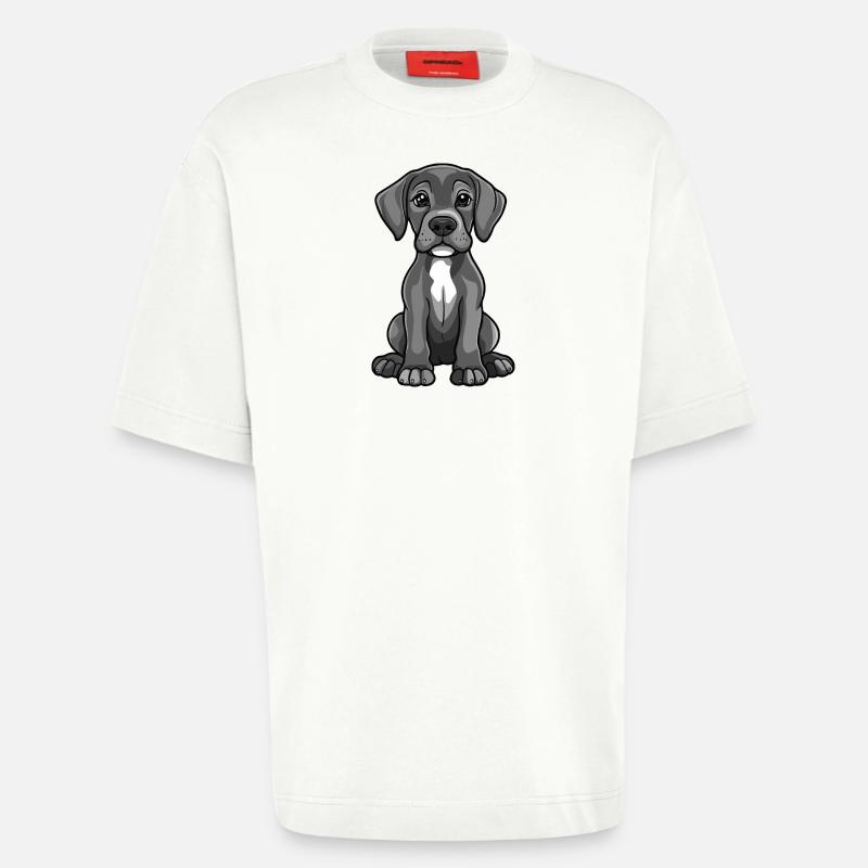Great Dane Hund Comic Niedlich - Heavyweight T-Shirt - made by SPREAD  - OFF WHITE