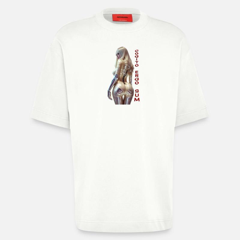 Cogito 01 (mit Text) - Heavyweight T-Shirt - made by SPREAD  - OFF WHITE