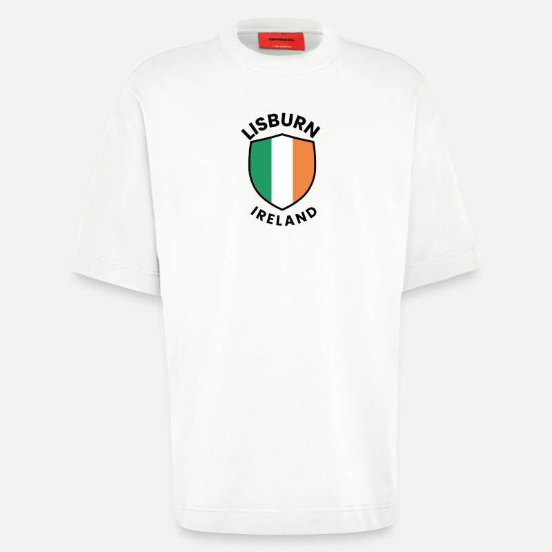 Drapeau d’Irlande de Lisburn - T-shirt bio épais oversize fabriqué en UE - OFF WHITE
