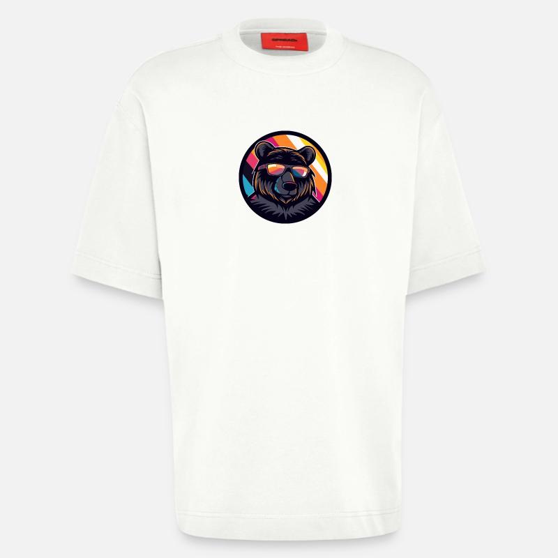 Bear Comic Cool Summer - Heavyweight T-Shirt - made by SPREAD  - OFF WHITE