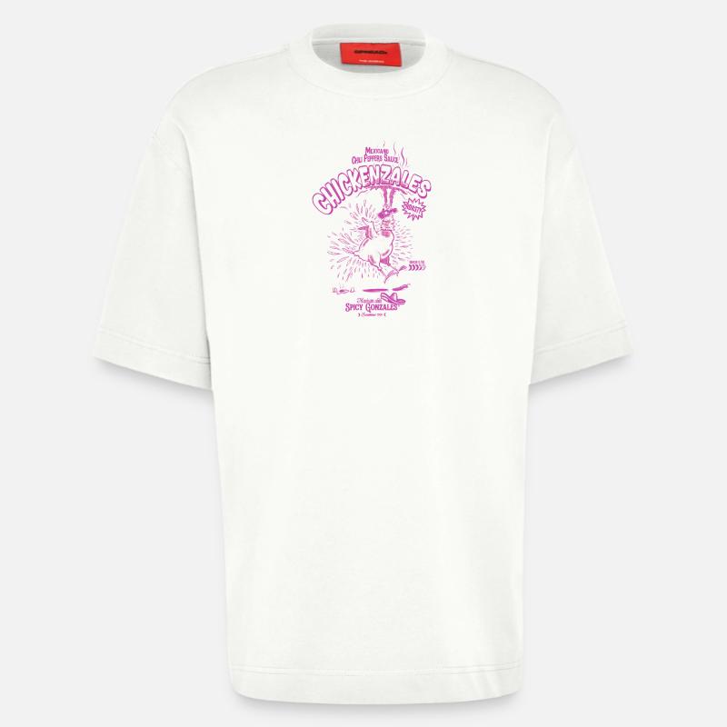 Lila Retro Scharfhähnchen - Heavyweight T-Shirt - made by SPREAD - OFF WHITE