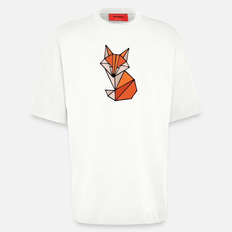 Fuchs Polygon Geometry Abstract Art Creative - Heavyweight T-Shirt - made by SPREAD - OFF WHITE