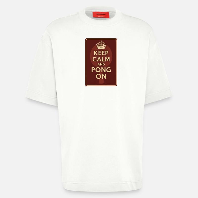 Keep Calm and Pong On / Ping - Heavyweight T-Shirt - made by SPREAD  - OFF WHITE