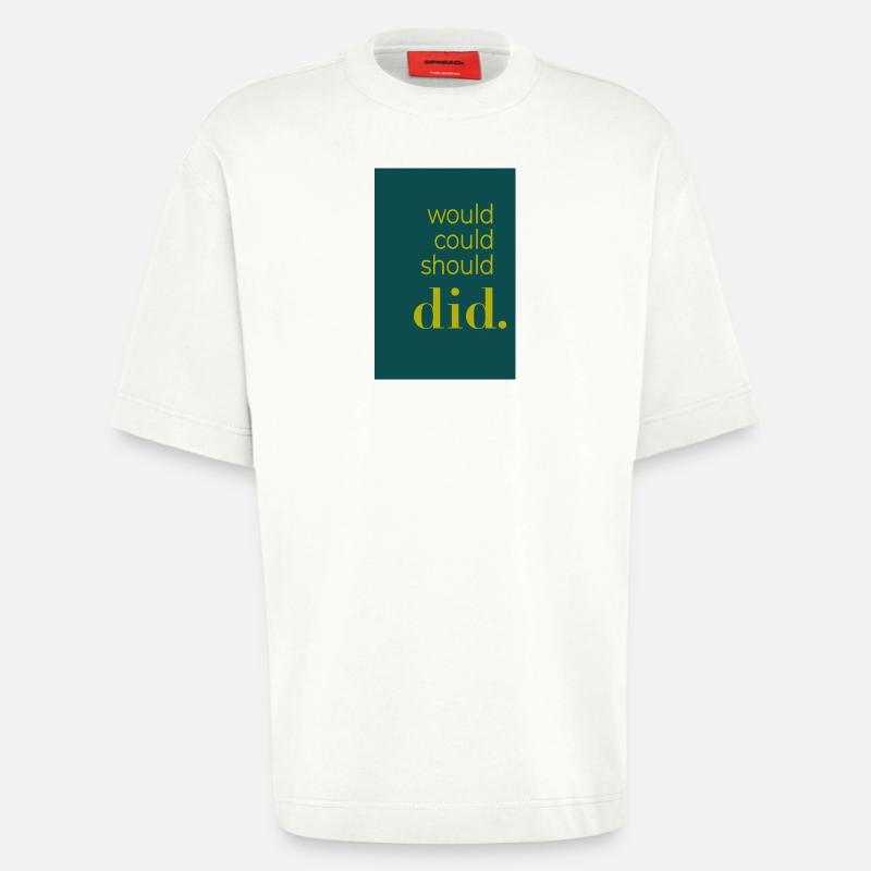 Did should could would Poster Design - Heavyweight T-Shirt - made by SPREAD  - OFF WHITE