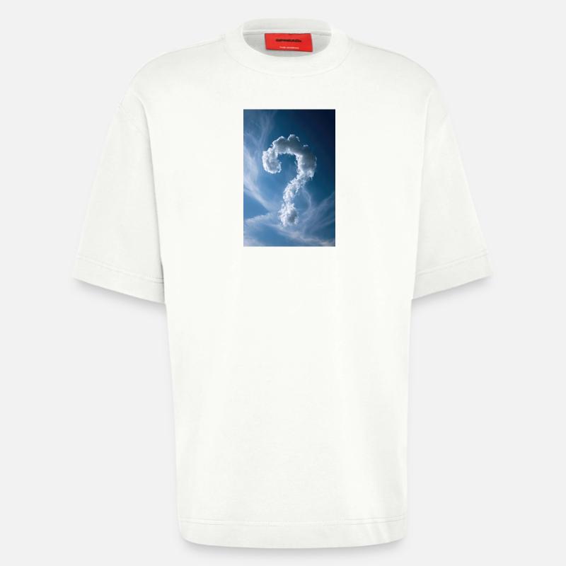 Cloud Question Mark Sky - Heavyweight T-Shirt - made by SPREAD  - OFF WHITE