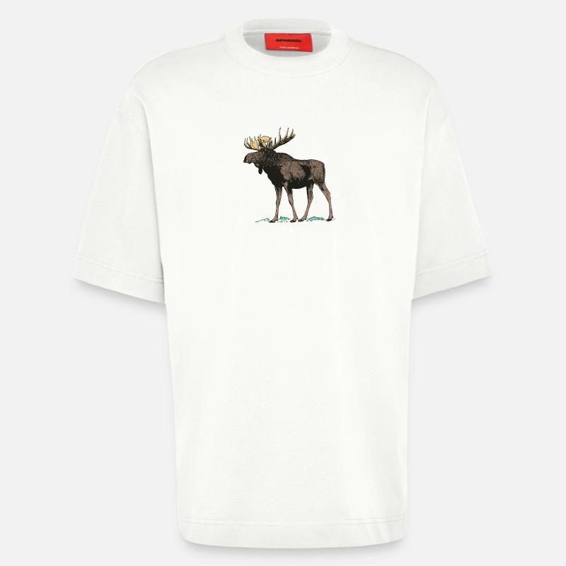 Moose antler - Heavyweight T-Shirt - made by SPREAD  - OFF WHITE