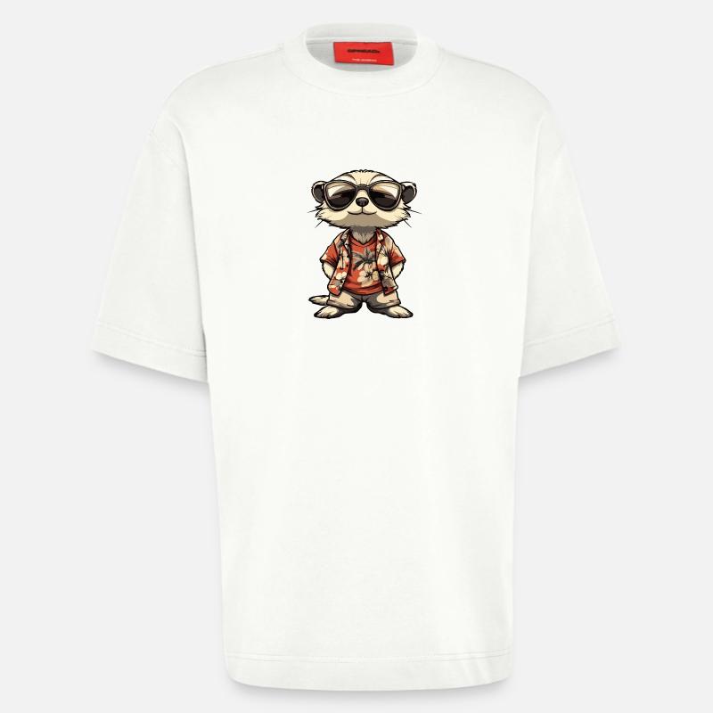 Erdmännchen Comic Urlaub - Heavyweight T-Shirt - made by SPREAD  - OFF WHITE