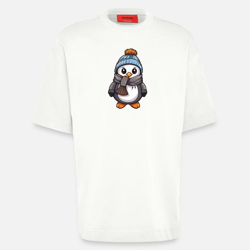 Pinguin Comic Niedlich Winter - Heavyweight T-Shirt - made by SPREAD  - OFF WHITE