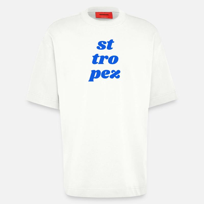 St Tro Pez - T-shirt bio épais oversize fabriqué en UE - OFF WHITE