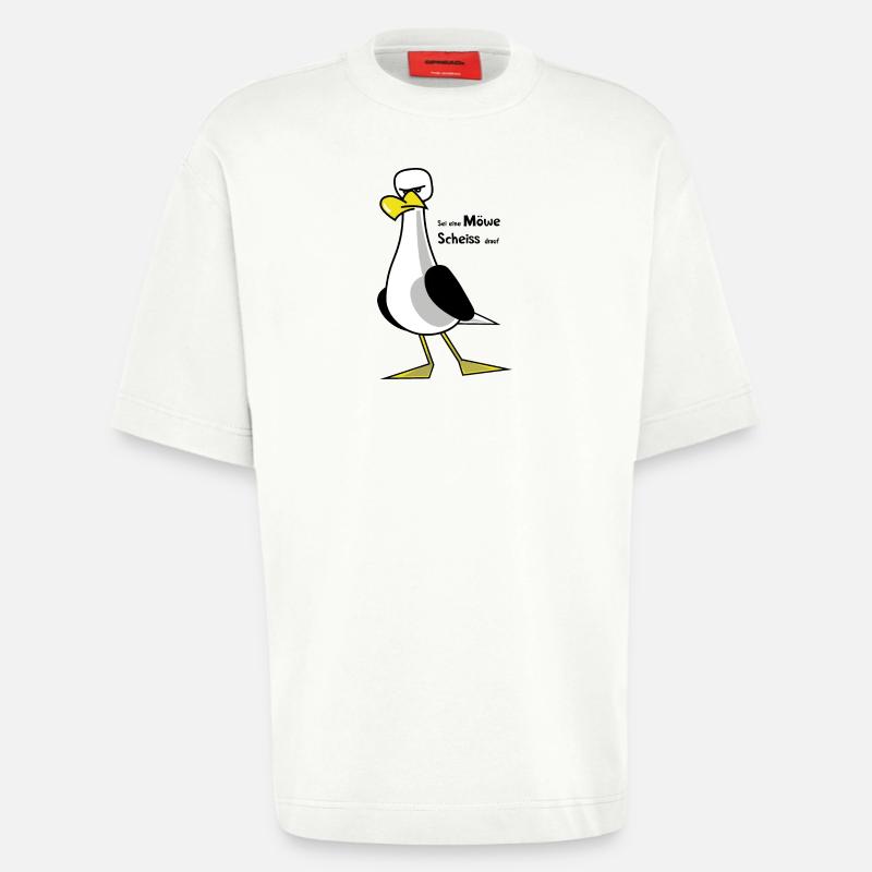 Sei eine Möwe ... - Heavyweight T-Shirt - made by SPREAD  - OFF WHITE