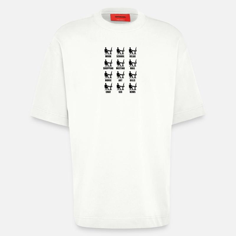 Computer Homeoffice Fun Geschenk - Heavyweight T-Shirt - made by SPREAD  - OFF WHITE