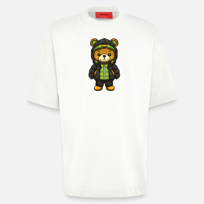 Bear Comic - Heavyweight T-Shirt - made by SPREAD  - OFF WHITE