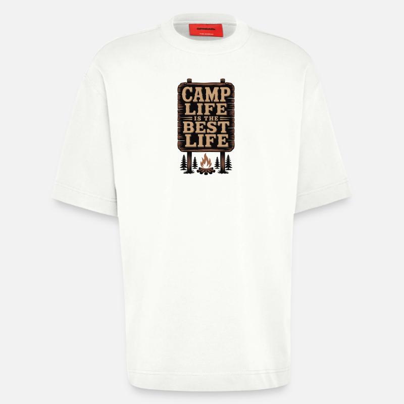 Das Camp-Leben ist das beste Leben - Heavyweight T-Shirt - made by SPREAD - OFF WHITE