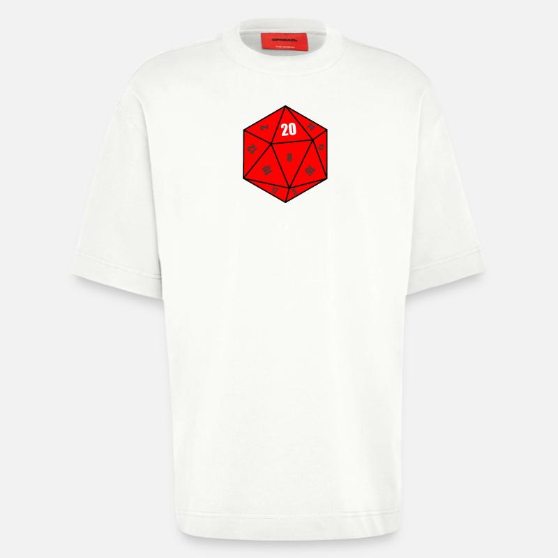 D20 terning - Heavyweight oversized organic T-shirt made in EU - OFF WHITE