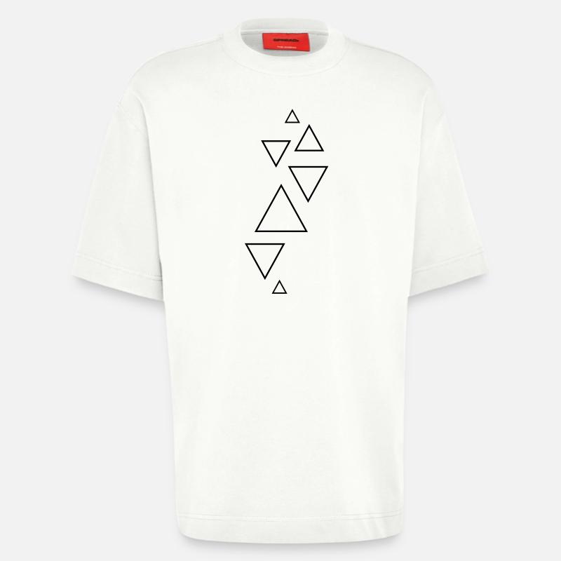 forms hipster triangles - Heavyweight T-Shirt - made by SPREAD  - OFF WHITE