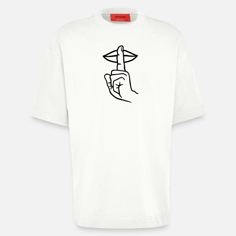 Hand mit Fingerstille, Handgeste - Heavyweight T-Shirt - made by SPREAD  - OFF WHITE