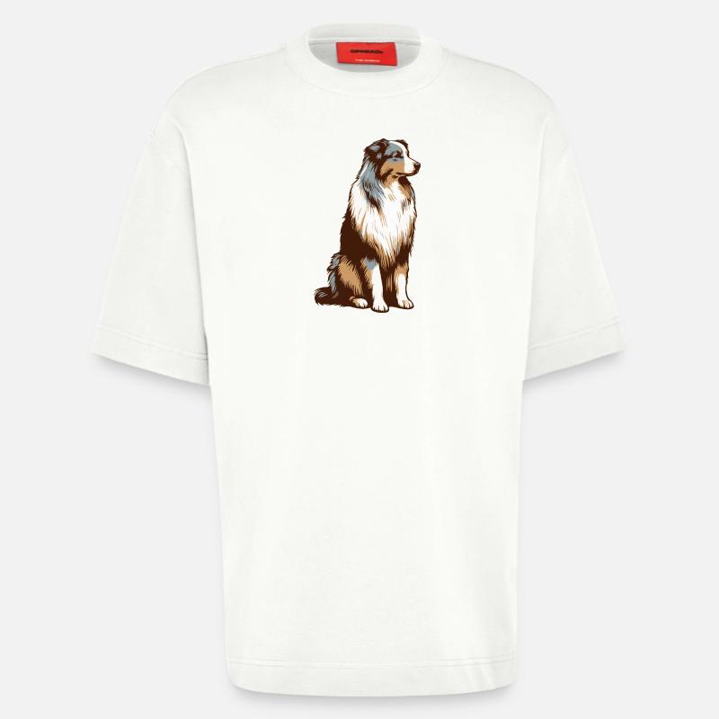 Australian Shepherd - Heavyweight T-Shirt - made by SPREAD  - OFF WHITE