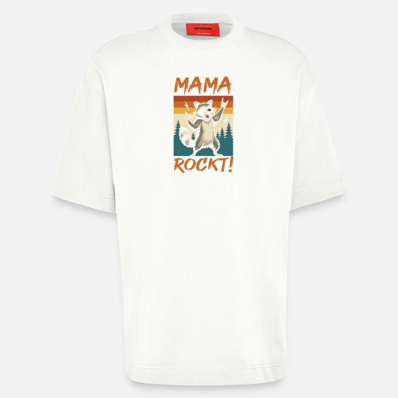 WaschbÀr Mutter Coole Rocker Mama - Heavyweight T-Shirt - made by SPREAD - OFF WHITE