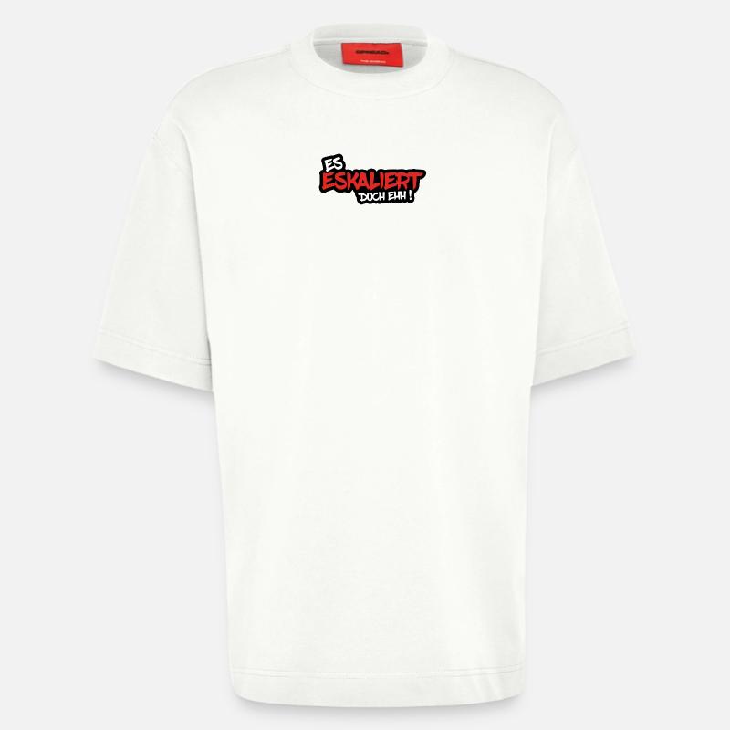 ES ESKALIERT DOCH EHH ! - Heavyweight T-Shirt - made by SPREAD  - OFF WHITE