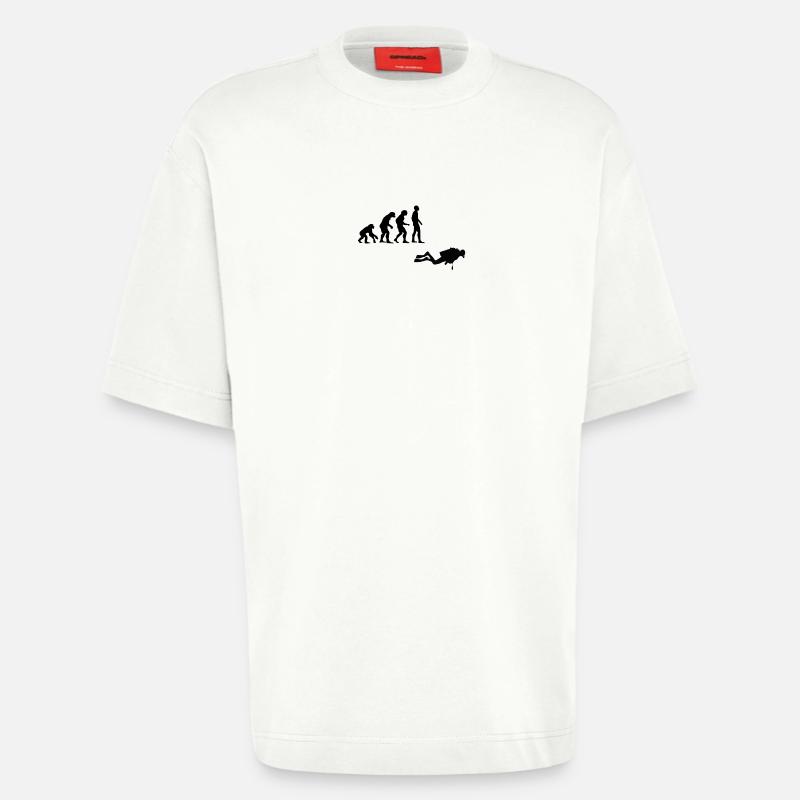 Plongée évolution - T-shirt bio épais oversize fabriqué en UE - OFF WHITE