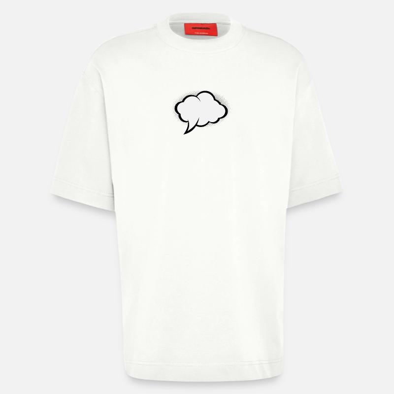 Bulle d'expression de bande dessinée - T-shirt bio épais oversize fabriqué en UE - OFF WHITE