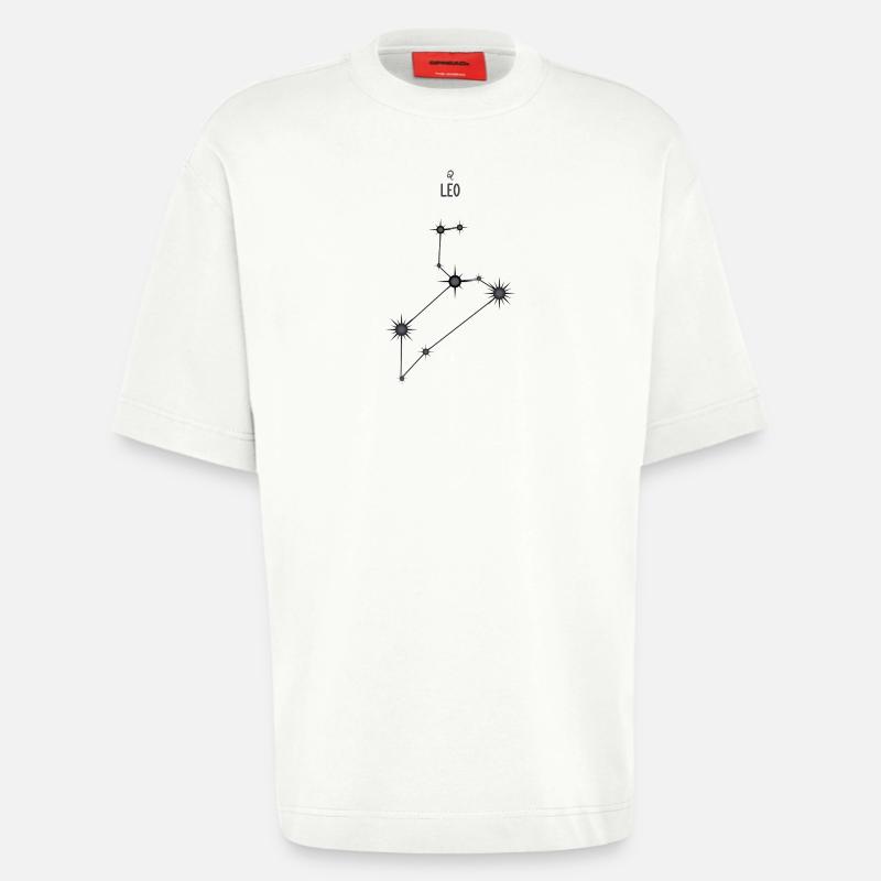 Sternzeichen Löwe Sternbild Sternbild Schwarz & Grau - Heavyweight T-Shirt - made by SPREAD  - OFF WHITE