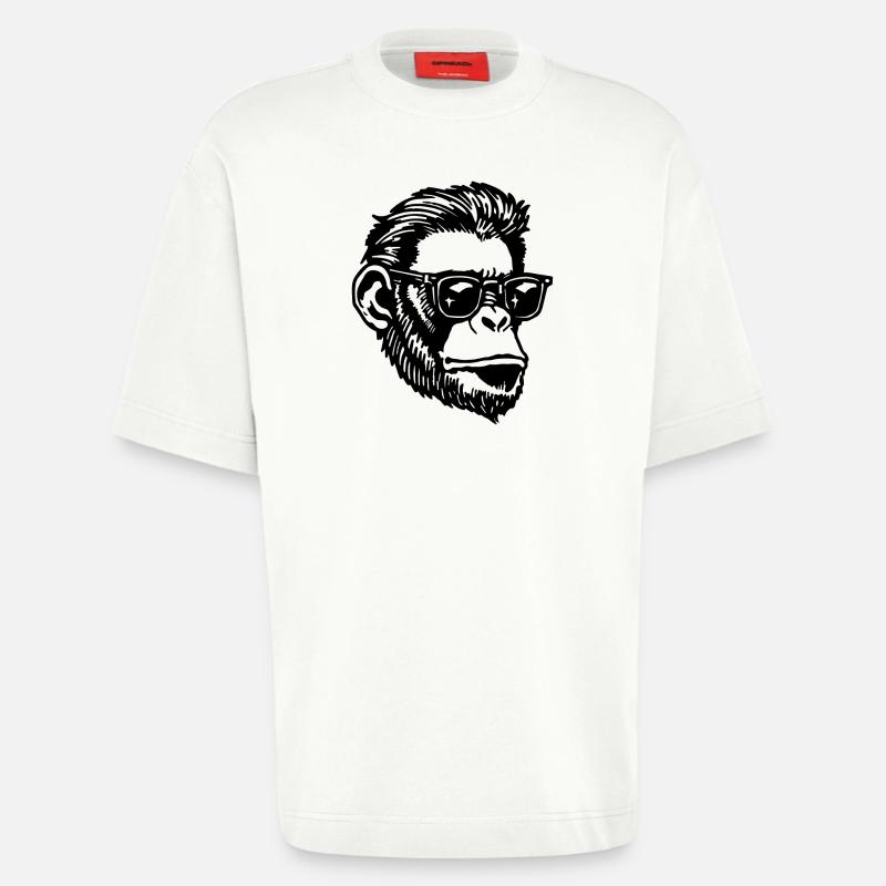Monkey Monkey Monkey Face - Heavyweight T-Shirt - made by SPREAD  - OFF WHITE
