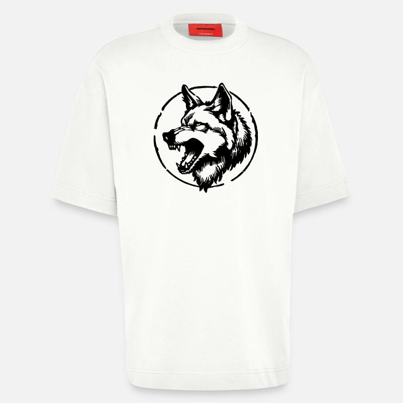 Wolf - Heavyweight T-Shirt - made by SPREAD  - OFF WHITE