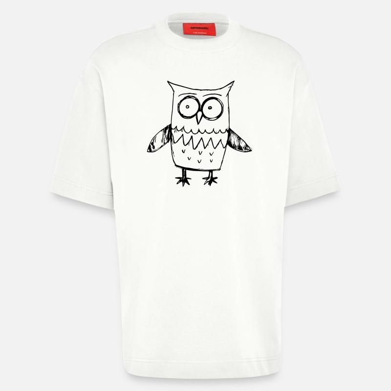 Eule Eulen Vogel - Heavyweight T-Shirt - made by SPREAD  - OFF WHITE