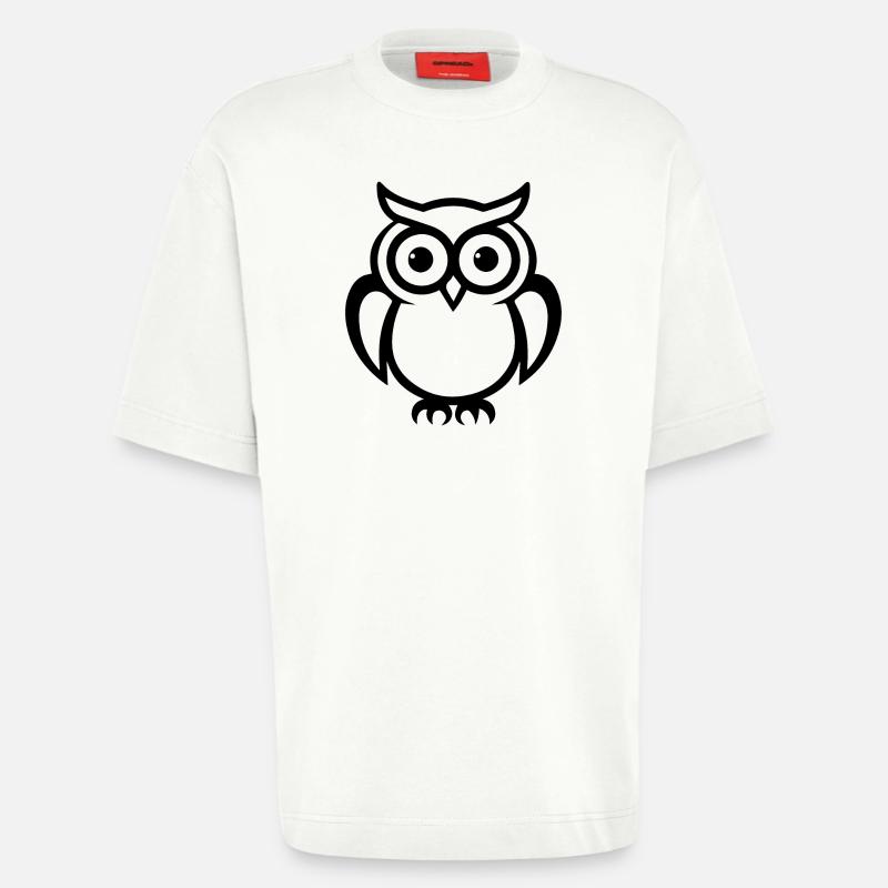 Eule Eulen Vogel - Heavyweight T-Shirt - made by SPREAD  - OFF WHITE