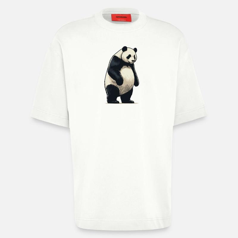 Panda - T-shirt bio épais oversize fabriqué en UE - OFF WHITE