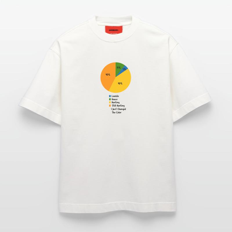 Funny Hunting Pie Chart Sarcastic Hunter Gift Heavyweight T-Shirt - made by SPREAD 
