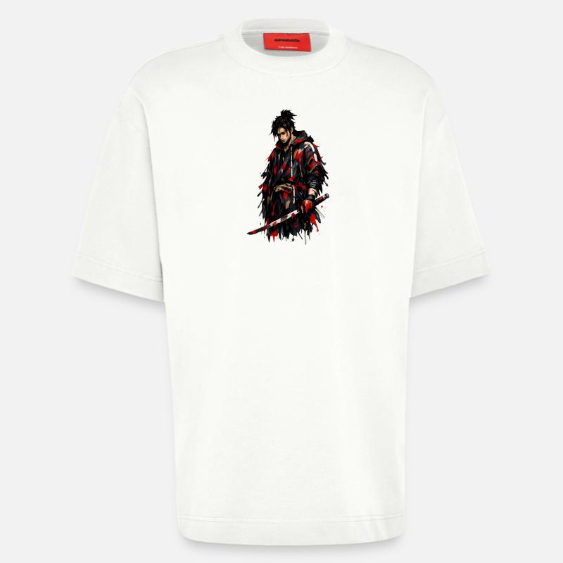 Roter Schatten Samurai - Heavyweight T-Shirt - made by SPREAD  - OFF WHITE