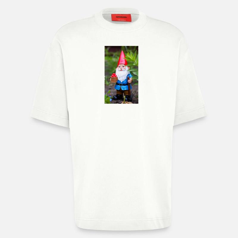 Gartengnom mit Korb - Heavyweight T-Shirt - made by SPREAD  - OFF WHITE