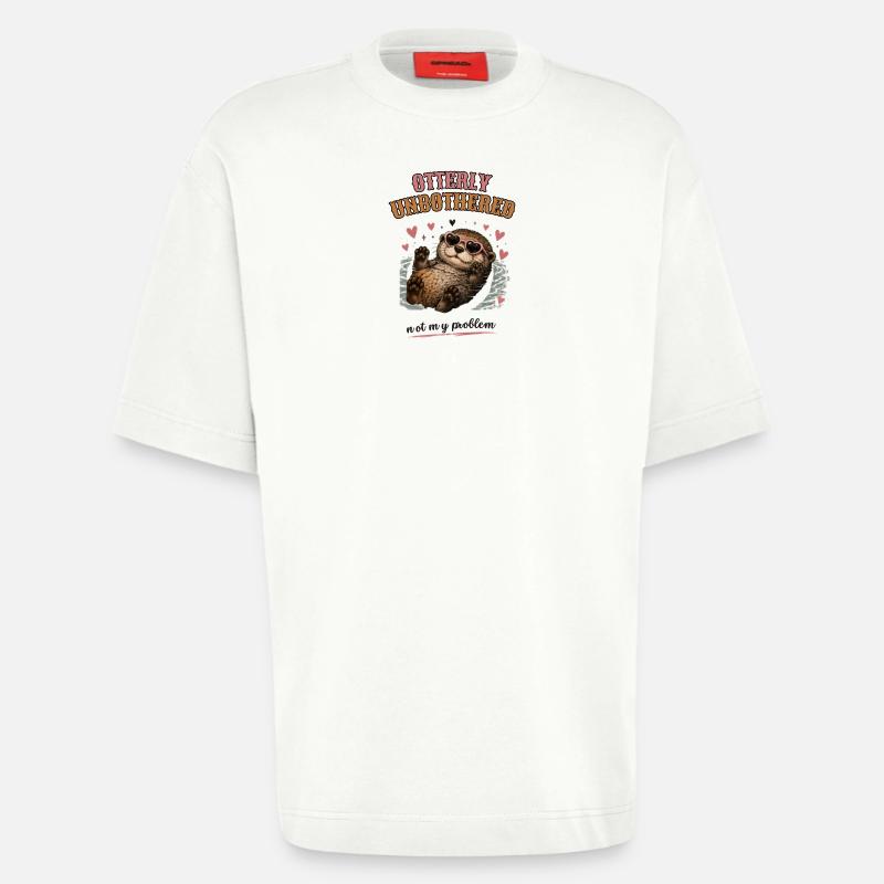 Otterly Unbothered Not My Problem - Heavyweight T-Shirt - made by SPREAD  - OFF WHITE