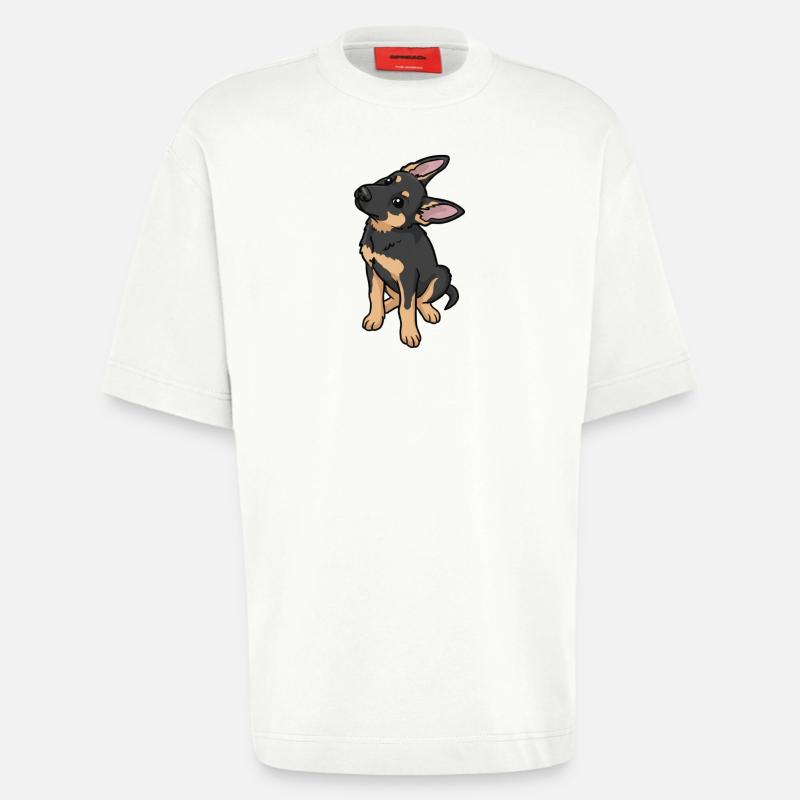 Cartoon Sheepdog Affection - Heavyweight T-Shirt - made by SPREAD  - OFF WHITE