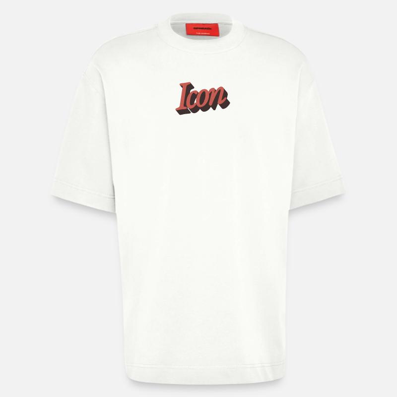 Retro Icon Script in Herbstorange - Heavyweight T-Shirt - made by SPREAD  - OFF WHITE
