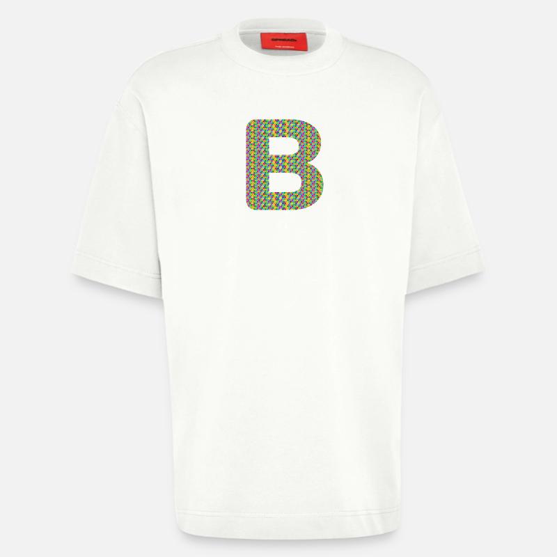 Buntes Herz-B Design – Einzigartig & Stylisch! - Heavyweight T-Shirt - made by SPREAD  - OFF WHITE