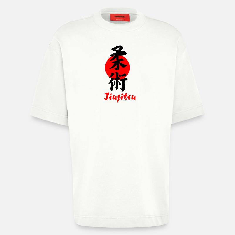 Jiujitsu Logo oder Emblem Kanji schwarz - Heavyweight T-Shirt - made by SPREAD  - OFF WHITE