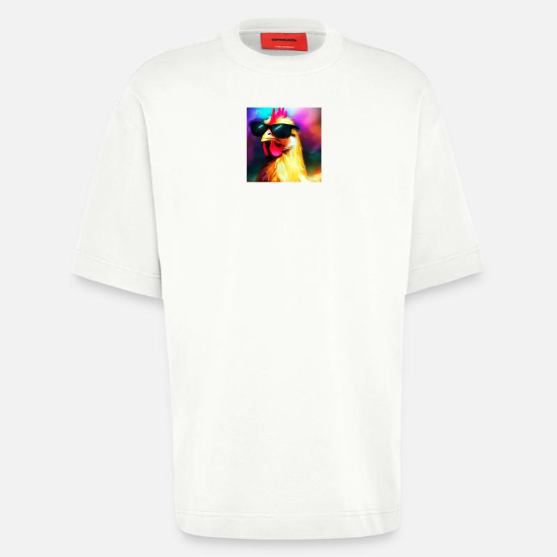 Fancy Chicken IV - Heavyweight T-Shirt - made by SPREAD  - OFF WHITE