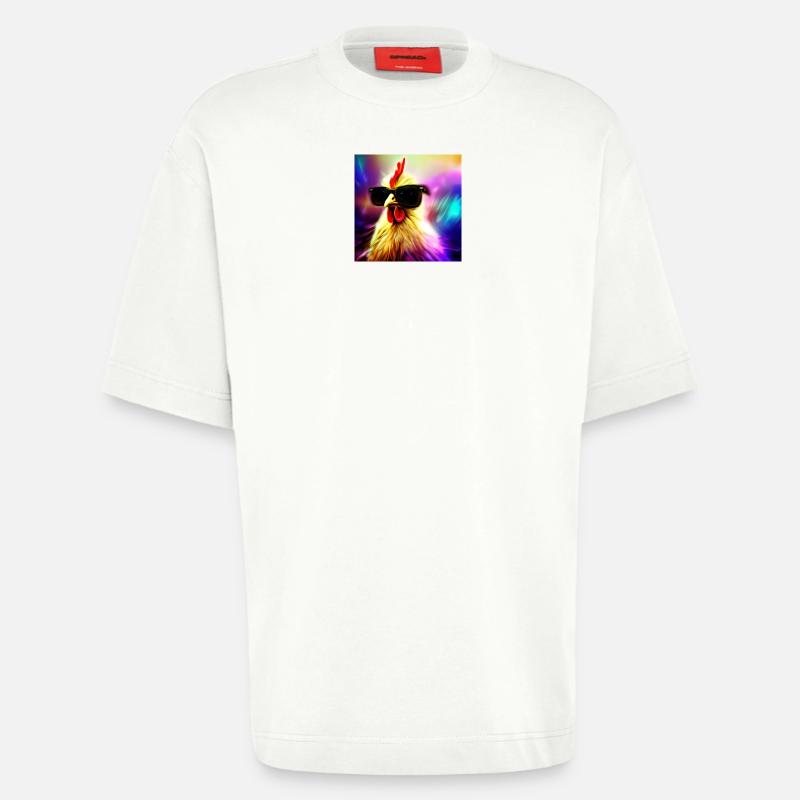 Fancy Chicken II - Heavyweight T-Shirt - made by SPREAD  - OFF WHITE