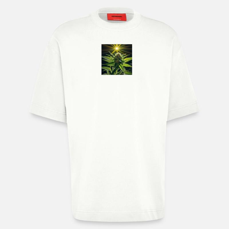 Cannabis 4 - T-shirt bio épais oversize fabriqué en UE - OFF WHITE