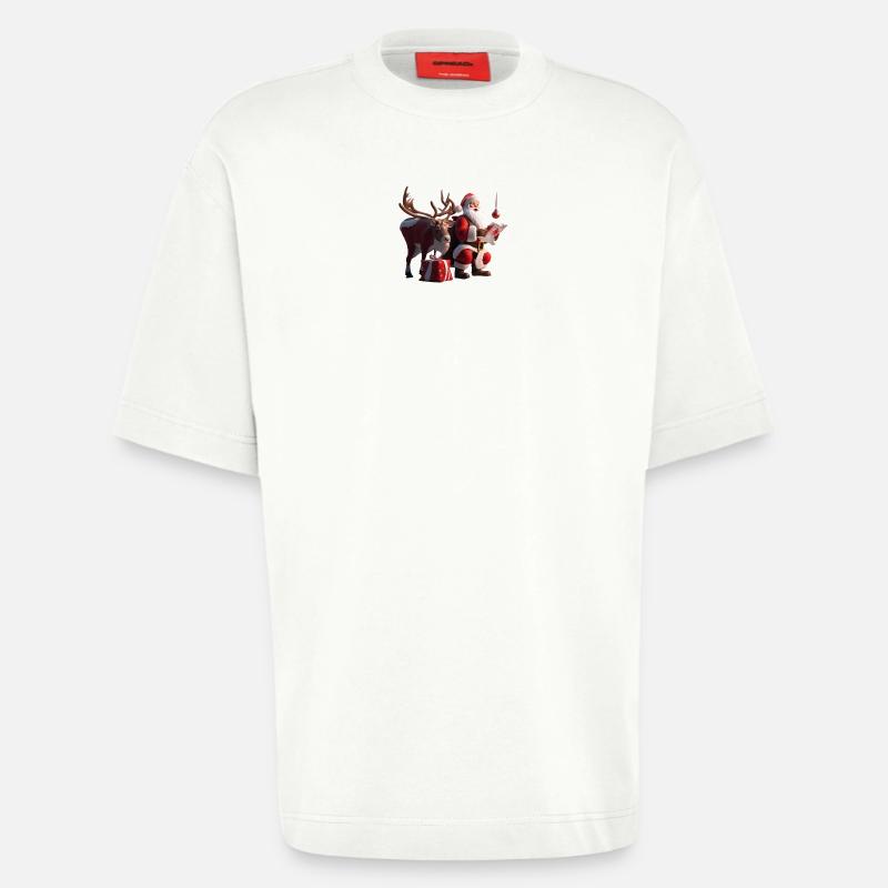 Noël 1 - T-shirt bio épais oversize fabriqué en UE - OFF WHITE