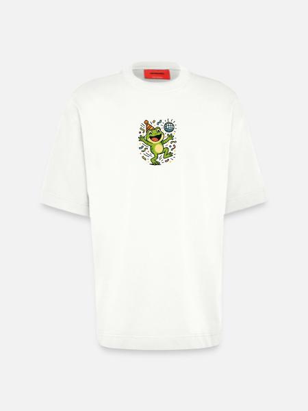 Party Frog - Heavyweight T-Shirt - made by SPREAD - OFF WHITE